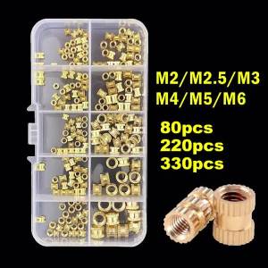 M2 M2.5 M3 M4 M5 M6 Brass Heat Insert Nut Hot Melt Nutinsert Thread Knurled Double Twill Embedment Nuts 3D Printer Accessories