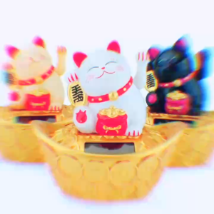Chú mèo may mắn ngồi trên thỏi vàng mèo thần tài vẫy tay ngồi trên thỏi vàng phong thủy chiêu tài lộc mèo quắc khách tiền vàng lộc lá quanh năm