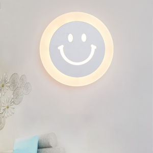 Mdern Simplicity LED wall lamp indoor bedroom bedside living room child lovely Smiley Acrylic Hotel corridor lighting sconces