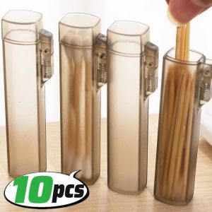 Feelife 10/5 cái xách tay Lọ đựng tăm trong suốt nhựa hộp đựng tăm lưu trữ trường hợp du lịch ngoài trời