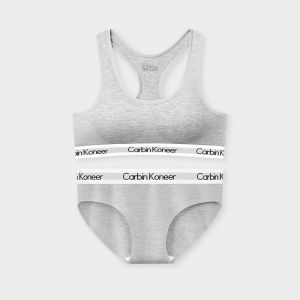 CarbinKoneer | CarbinKoneer Sports Bra Underwear Set Womens No Steel Ring Gathered Vest Style Anti-Sagging Beautiful Back Cotton Fabric