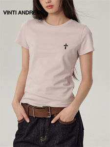 Vintage Crew Neck Fitted Short T-Shirt