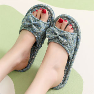 Indoor Home Slippers Mens Quiet Walking Particle Cotton Slippers Spring Summer Autumn Butterfly Festival Anti-Slip Tile Bottom