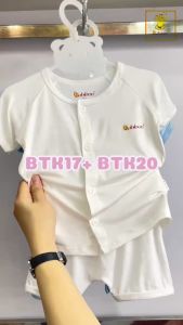 Bộ sơ sinh Babiboo quần áo sơ sinh cộc tay visco siêu mềm BBC137