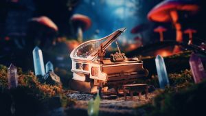 Hộp nhạc Robotime ROKR Magic Piano AMK81 Đồ chơi lắp ráp 3D bằng gỗ. 3D Wooden Puzzle AMK81. Bản Tiếng Anh