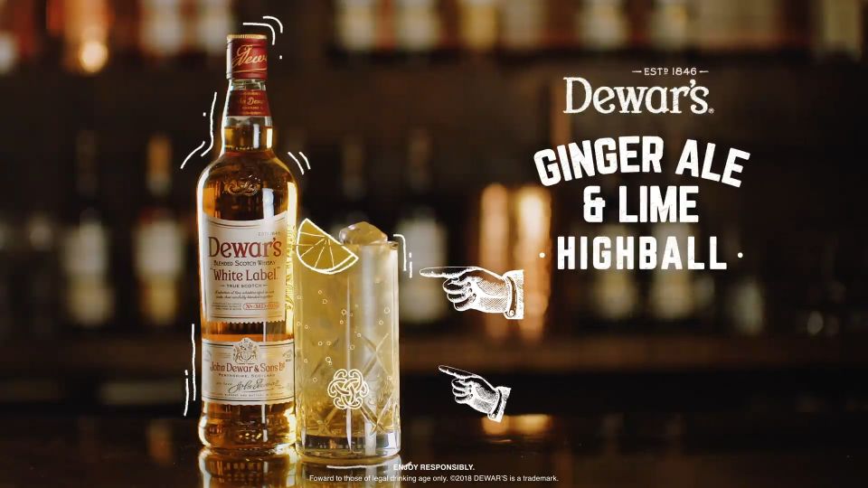 Dewars White Label Blended Scotch Whisky - 750ml / 75cl 40% ABV - Double Aged Oak Cask Whisky Spirit