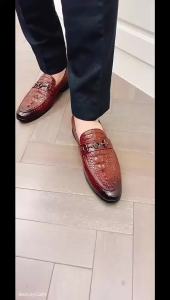 Business Formal Mens Shoes Suit Pants Leather Shoes Crocodile Pattern for Men Foreign Trade  Dropshipping Slip-on plus Size Mens Shoes