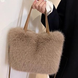 Ultra-Soft Furry Womens Handbag Crossbody Shoulder Bag Small Luxury Trend Autumn Winter New Style Fashionable Daily Use
