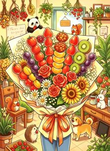 Kayou | Jigsaw Puzzle 1000 Pieces Colorful Fruit Flower Bouquet Puzzle Home Decor for Adults Game Family Fun Puzzles Educational Toys
