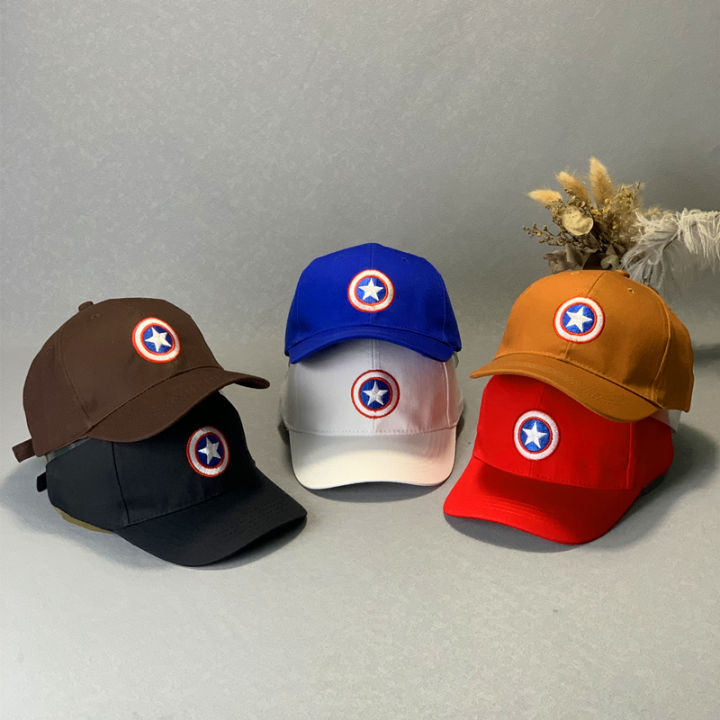 Children's Hat Boys and Girls Captain America Peaked Cap Kids Fashion  Casual Sun-Proof Sun Hat Children's Hat