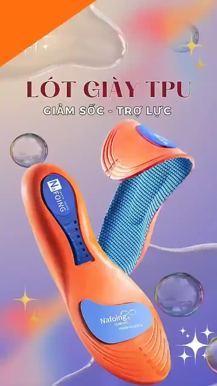 Đế Lót Giày Hấp Thụ Sốc Hỗ Trợ Vòm Chân Siêu Nhẹ Cho Chân Dễ Áp Lực Giảm Sóc Chạy Bộ Chơi Thể Thao Vận Động Thoáng Khí