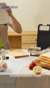 [New Launch] Simplus Sandwich & Waffle Maker  Interchangeable Deep Baking Plates  Timer Function  650W Dual-Sided Heating  SMZJ007