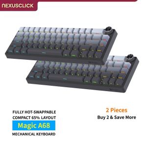 65% Compact Hot Swappable Mechanical Keyboard NexusClick Magnetic Switch RGB Backlit Wired 8K Polling Rate Gaming Keyboard