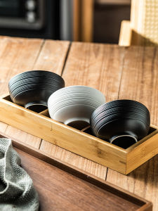 Simple and Elegant Rice Bowl Black White Ceramic Rice Bowl Small Bowl for Eating Good-looking Soup Bowl Dessert Bowl Meal Bowl Seasoning Bowl