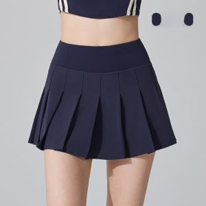 กระโปรงสั้นกีฬา JK College Style สำหรับผู้หญิง กระโปรงวิ่งฟิตเนสโยคะกันแสง กระโปรงเทนนิส กระโปรงสั้นกีฬา ฤดูใบไม้ผลิและฤดูร้อน ระบายอากาศได้ดี