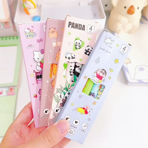 PULPEN GEL MEKANIK 1 SET ISI 4 PCS MOTIF MOTIF KARTUN BISA GANTI KARAKTER DI UJUNG DENGAN UJUNG PULPEN RUNCING DAN PRESISI