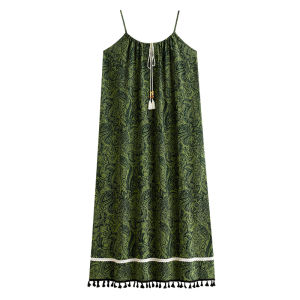 yuenei | Váy ngủ cotton mùa hè cho nữ có đệm ngực váy dài mùa hè váy ngủ không dây váy ngủ mùa hè váy ngủ cotton nguyên chất