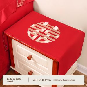LORiCA | Red Happy Symbol Bedside Table Cloth