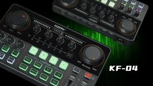 Koorfly-KF04 การ์ดเสียงสด การ์ดเสียง 48v เอฟเฟกต์แสง RGB ลดเสียงรบกวนอัจฉริยะ เอฟเฟกต์เสียงที่กำหนดเอง Audio Interface Sound Card