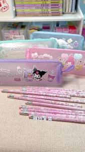 Hộp Đựng Bút Chì Dung Tích Lớn Sanrio Lưới Trong Suốt Kuromi My Melody Cinnamoroll Nhân Vật Hoạt Hình Học Sinh Thi Đựng Đồ Dùng Học Tập