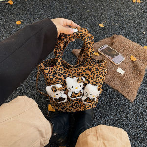 XIAOCHAOXIU | Fashionable Leopard Print Handbag and Crossbody Bag