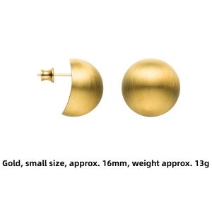 Elegant Simple Silver-Brushed Spherical Design Ear Accessories Female