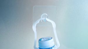 BATHI Clear Wall Hook Shelf Adhesive Tape 5 pcs Tempelan Gantung Persegi