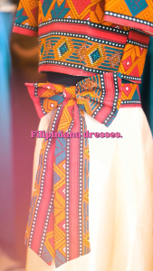 Kids Filipiniana Attire – Piña Organza Blouse & Skirt Set or Dress | Pink & Yellow | Inga Designs