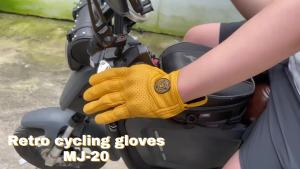 MJMOTO New Yellow Retro Motorcycle Riding Gloves Breathable Comfort Offroad Luvas Joint Protection Motorbike Glove Touchscreen