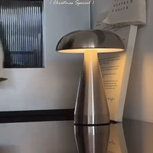 💟SOLUTION65💟 3-Colours LED Mushroom Table Lamp Touch Dimming Portable Cordless LED Desk Light USB Rechargeable Bed Night Light LED Desktop Lamp USB Touch Dimming Metal Recharge Night Light Bedside Lamps Bedside Lamp Touch Control Dimmable Light