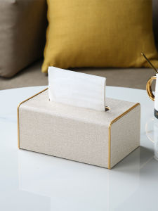 Luxurious Leather Tissue Box for Living Room Nordic Style Dustproof Design Velvet Lining Flip Cover No Installation Required