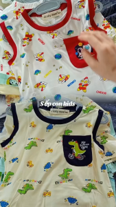 [9-17kg] Bộ thun lạnh ba lỗ Minky Mom in động vật cho bé trai bé gái