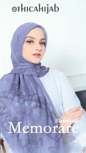 Ethica Scraf Premium Motif Elemental Memorare Hijab Segiempat Simple Size 115 Cm