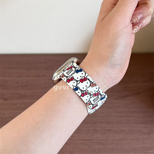 Cute Cartoon Kitty Cat Pattern Silicon Sport Watch Band for Women in Summer