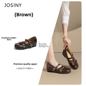 Josiny | Retro Brown Mary Jane Flats Womens Shoes