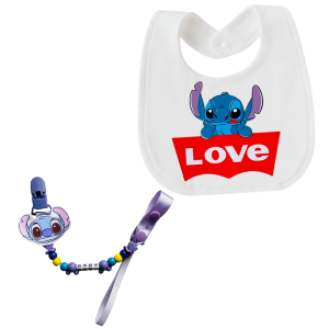 Disney | Baby bib made of breathable cotton For girls/boys newborns Teething bib Baby product Cute soothing pacifier holder For toddlers