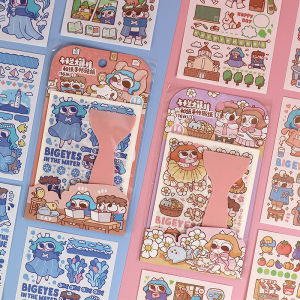 สติ๊กเกอร์ตกแต่งบันทึกประจำวัน KakaLand ลายการ์ตูน ลายมือ DIY งานฝีมือ ลายมังกร ลายม้าลาย ลายสัตว์ ลายดอกไม้ ลายดอกไม้ ลายดอกไม้