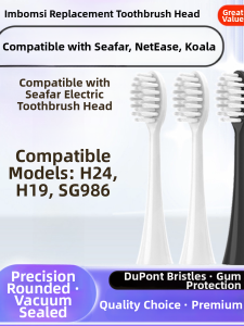 Electric Toothbrush Head Replacement Soft Bristle Deep Cleaning Standard Design Nylon Bristles Compatible with Seafar iKala