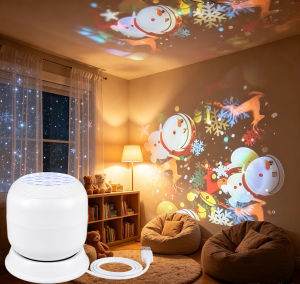 Christmas Decorations Snowflake Projector LED Night Light Mood Lamp Dynamic Pattern for Kids Bedroom New Year Xmas Gifts