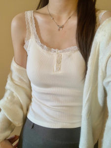 Lace Trim White Strap Bralette with Chest Pad Inner And Outer Wear Pure Desire Summer Beautiful Back Bra Vest Womens Fashion