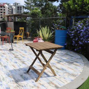 Outdoor Solid Wood Chair Armrest Old Japanese Style Internet Celebrity Balcony Occasional Table and Chair Dining Chair Distressed Log Armchair