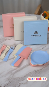 Bộ Dao Đĩa Nĩa Bằng Nhựa Cao Cấp Nhà Bo Ăn Bánh Sinh Nhật Bánh Kem Nhiều Màu Sắc Pastel Dễ Thương