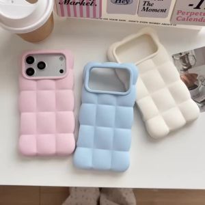 EOENKK | INS Style Cloud Puff Phone Case For iPhone 18 17 16 15 14 13 12 Pro Max Plus 17 18 Pro 17e Shockproof Silicone Case with Lanyard