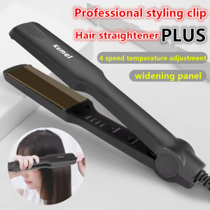 Professional Hair Straightener Plus: Wide Plates Flat Iron & Temperature Adjustable Fast Heating Straightening Iron