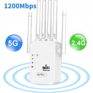 EWIND 1200Mbps Wireless WiFi Repeater Dual-Band 2.4G 5G Wifi Signal Booster WiFi Extender 802.11ac Gigabit Amplifier Router home