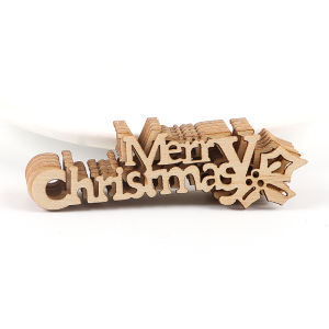 (10pcs/pack)2.55*8.85cm Merry Christmas Pendant Decorative Wooden Pendant Christmas Party Door and Window Hanging Patch DIY