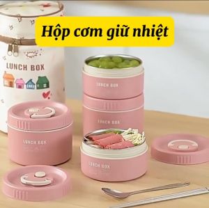 Hộp cơm giữ nhiệt Lunch Box Inox 316 CÓ THỂ THÁO RỜI quay được lò vi sóng chống tràn hiệu quả