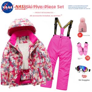 Childrens Waterproof Ski Suit Set Northeast Winter Snow Country Professional Equipment Two-Piece Set for Boys And Girls