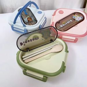 Kotak Makan Bento Anti Tumpah Lunch Box Portable 1300mlB Free Sendok Garpu Motif Anak HX 1707