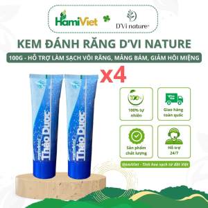 Combo 4 kem đánh răng thảo dược DVi nature làm sạch vôi răng mảng bám ngăn ngừa sâu răng giảm hôi miệng răng ê buốt